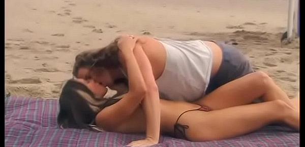  Horny asian sex freak sucks and slurps a thick cock in sand then gets fucked